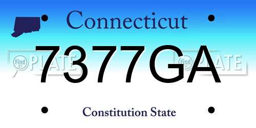 7377GA Connecticut License Plate