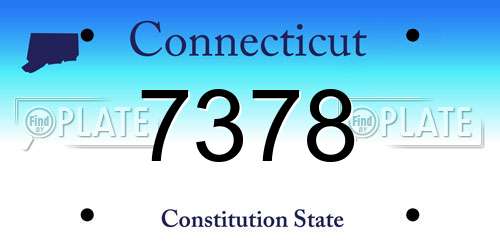 7378 Connecticut License Plate
