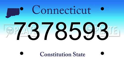 7378593 Connecticut License Plate