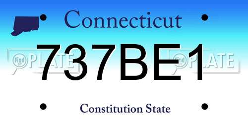 737BE1 Connecticut License Plate