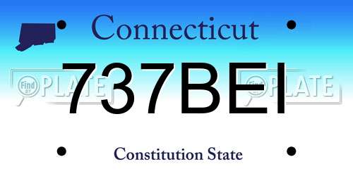 737BEI Connecticut License Plate