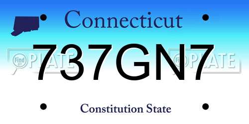 737GN7 Connecticut License Plate