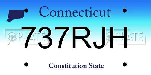 737RJH Connecticut License Plate