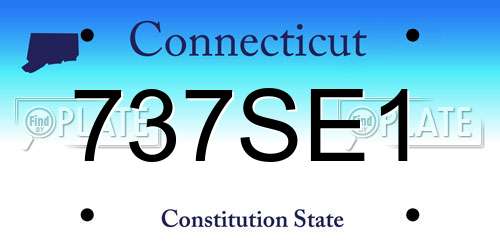737SE1 Connecticut License Plate