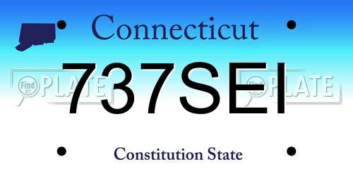 737SEI Connecticut License Plate