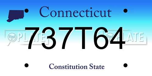 737T64 Connecticut License Plate