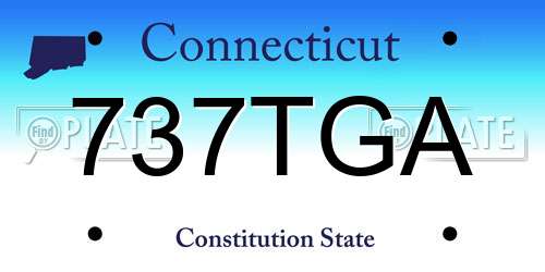 737TGA Connecticut License Plate