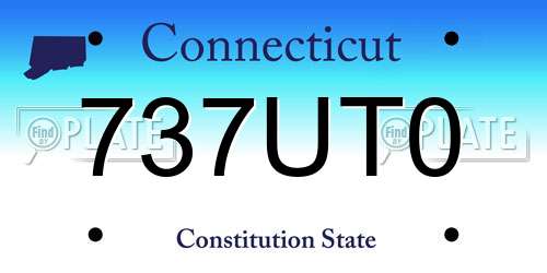 737UT0 Connecticut License Plate