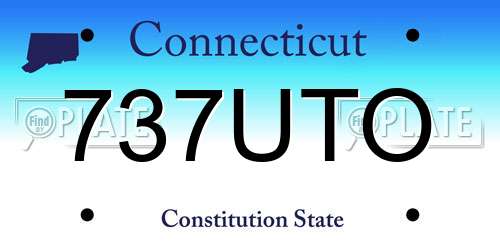 737UTO Connecticut License Plate