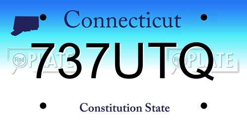 737UTQ Connecticut License Plate