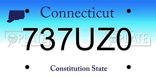 737UZ0 Connecticut License Plate