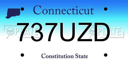 737UZD Connecticut License Plate