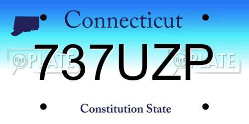 737UZP Connecticut License Plate