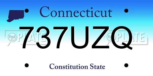 737UZQ Connecticut License Plate