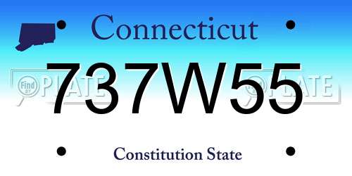 737W55 Connecticut License Plate