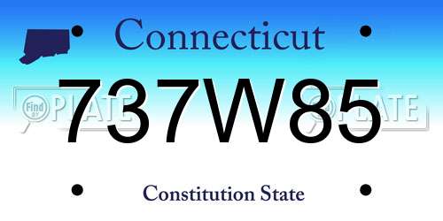 737W85 Connecticut License Plate