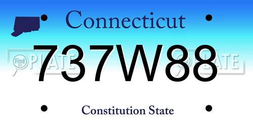 737W88 Connecticut License Plate