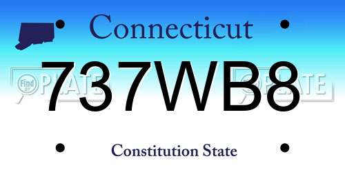737WB8 Connecticut License Plate