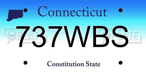 737WBS Connecticut License Plate