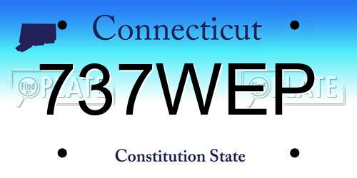 737WEP Connecticut License Plate