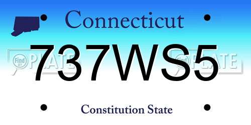 737WS5 Connecticut License Plate