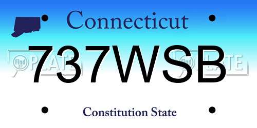 737WSB Connecticut License Plate