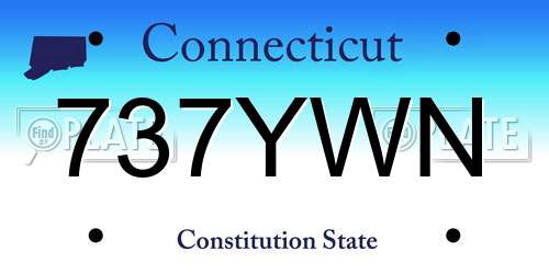 737YWN Connecticut License Plate