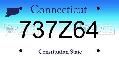 737Z64 Connecticut License Plate