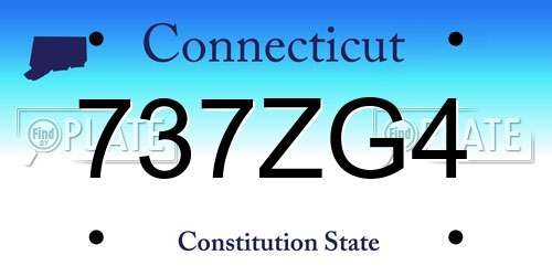 737ZG4 Connecticut License Plate