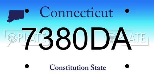 7380DA Connecticut License Plate