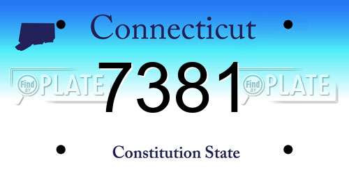 7381 Connecticut License Plate