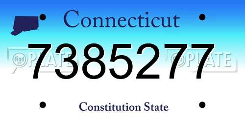 7385277 Connecticut License Plate
