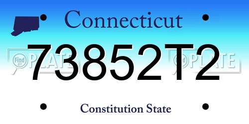 73852T2 Connecticut License Plate