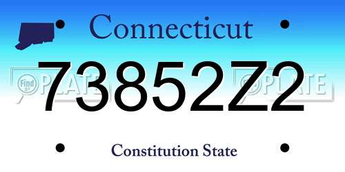 73852Z2 Connecticut License Plate