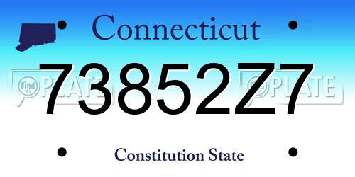 73852Z7 Connecticut License Plate