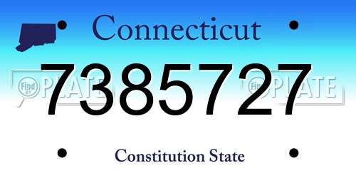 7385727 Connecticut License Plate
