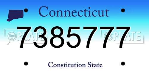 7385777 Connecticut License Plate