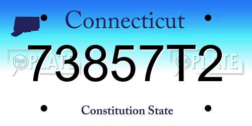 73857T2 Connecticut License Plate