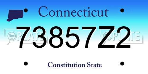 73857Z2 Connecticut License Plate