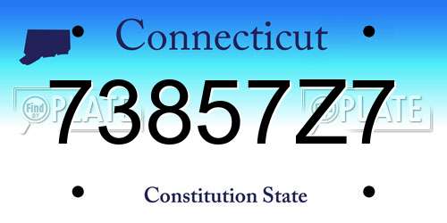 73857Z7 Connecticut License Plate