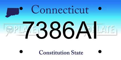 7386AI Connecticut License Plate