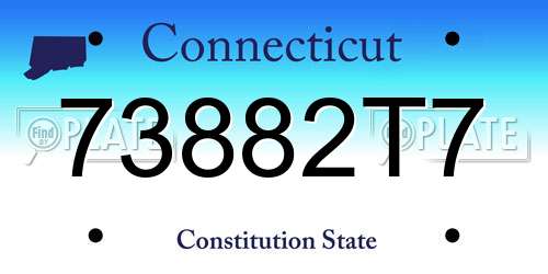 73882T7 Connecticut License Plate