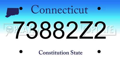 73882Z2 Connecticut License Plate