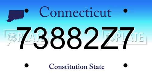 73882Z7 Connecticut License Plate
