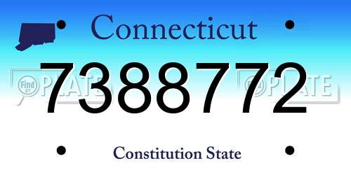 7388772 Connecticut License Plate