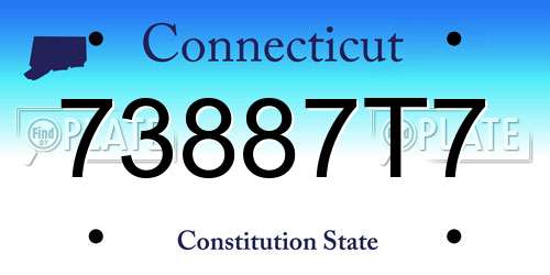 73887T7 Connecticut License Plate
