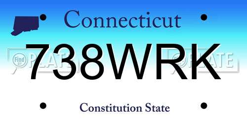 738WRK Connecticut License Plate