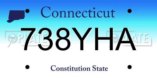 738YHA Connecticut License Plate