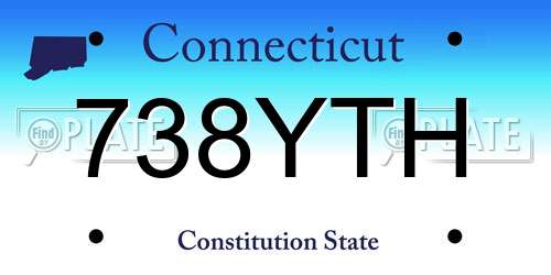738YTH Connecticut License Plate