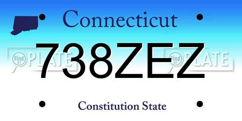 738ZEZ Connecticut License Plate